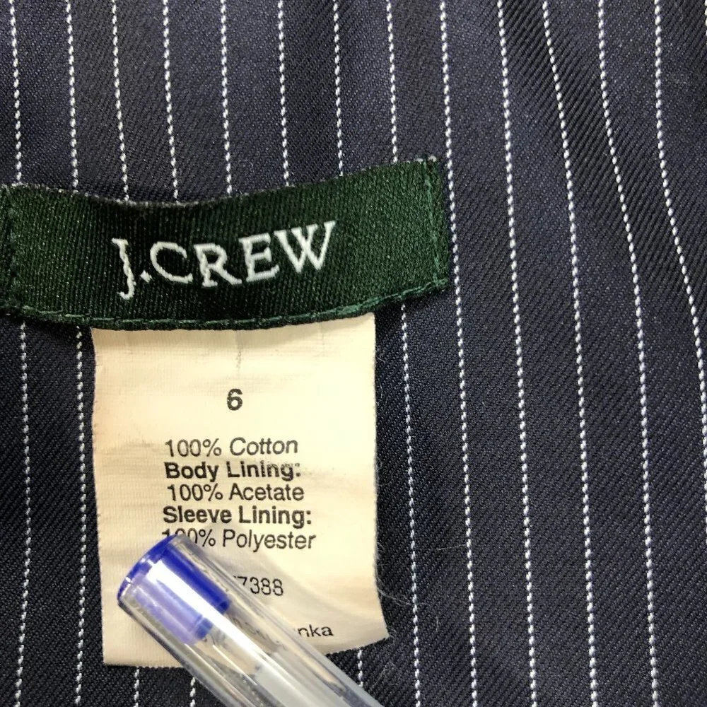 J. Crew‎ Women's Striped Navy One Button Blazer 6